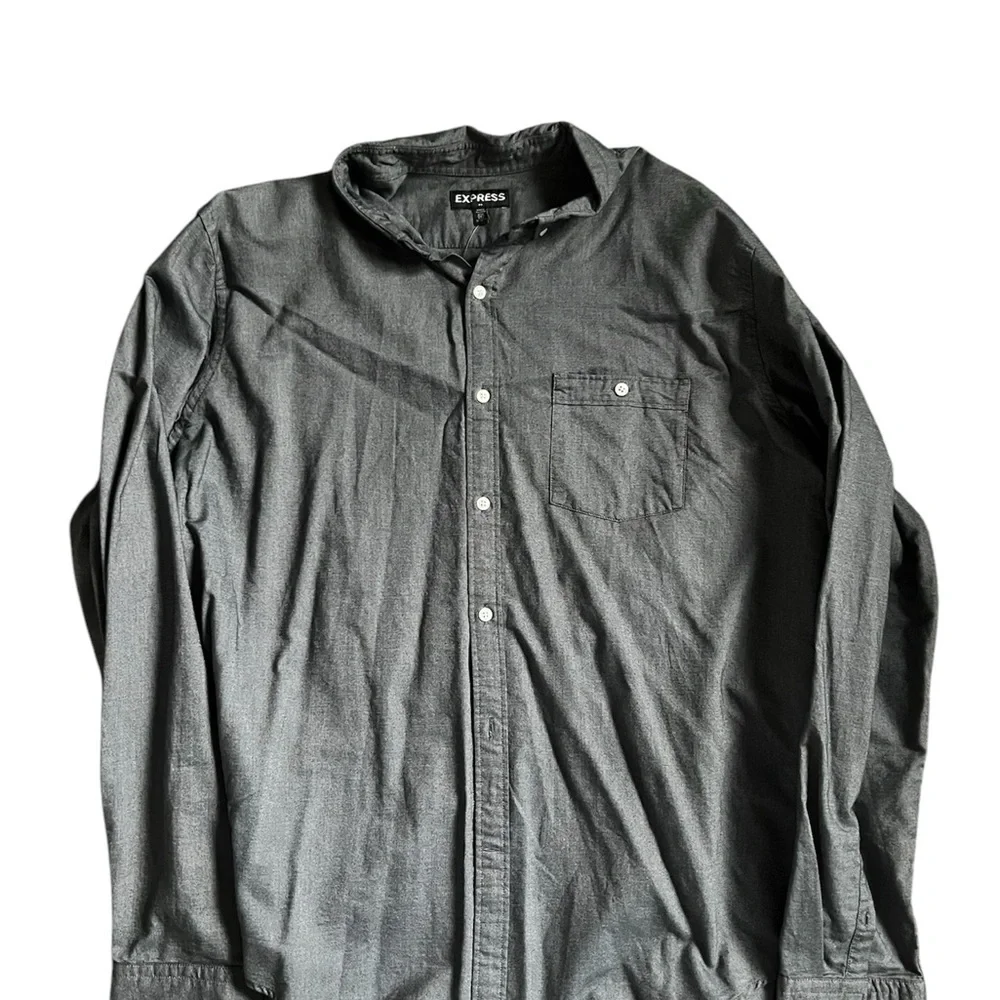 Express Men Charcoal Casual Button Down Shirt